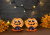 SMILING PUMPKINS Halloween standing candy holder