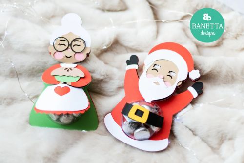 CHRISTMAS BUNDLE - Candy holders 8 different designs, ornament gift SVG - BanettaDesigns - SVG designs, seamless digital paper, clipart