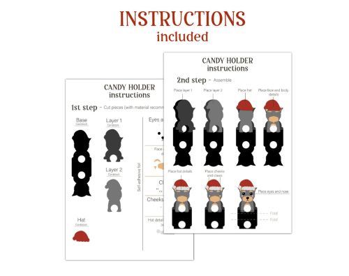 Christmas DOG Cairn terrier candy holder SVG bundle - BanettaDesigns - SVG designs, seamless digital paper, clipart