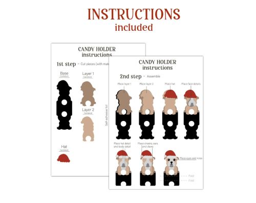Christmas DOG French bulldog candy holder SVG - BanettaDesigns - SVG designs, seamless digital paper, clipart Christmas DOG French bulldog candy holder SVG - BanettaDesigns - SVG designs, seamless digital paper, clipart