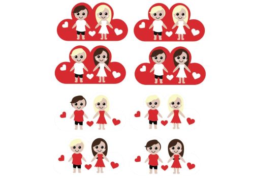 VALENTINE'S day cards - set of 2 designs SVG bundle - BanettaDesigns - SVG designs, seamless digital paper, clipart