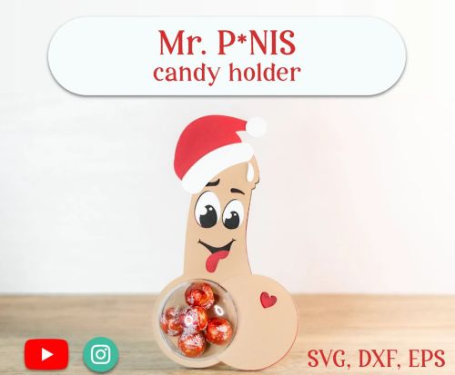 Mr. Penis with Christmas hat add on candy holder, ornament gift SVG - BanettaDesigns - SVG designs, seamless digital paper, clipart Mr. Penis with Christmas hat add on candy holder, ornament gift SVG - BanettaDesigns - SVG designs, seamless digital paper, clipart