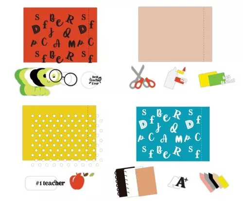 BACK to SCHOOL treat holder bundle (4 piece), candy holder, treat box, ornament gift SVG - BanettaDesigns - SVG designs, seamless digital paper, clipart