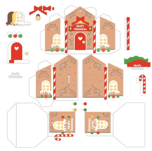 3D GINGERBREAD HOUSE candy holder, treat box, ornament gift SVG - BanettaDesigns - SVG designs, seamless digital paper, clipart 3D GINGERBREAD HOUSE candy holder, treat box, ornament gift SVG - BanettaDesigns - SVG designs, seamless digital paper, clipart