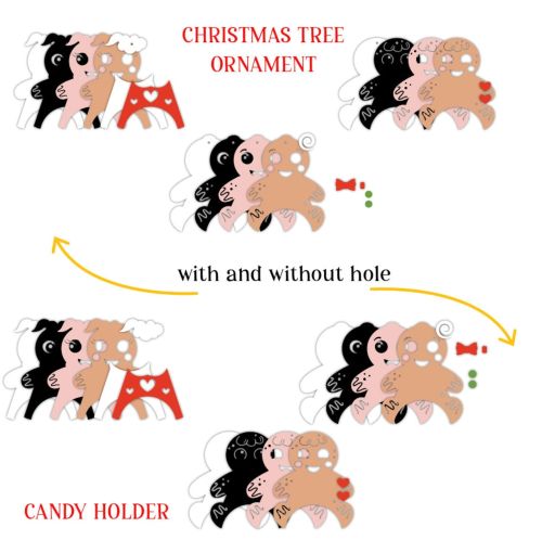 GINGERBREAD Family Christmas candy holder and Christmas tree ornament SVG - BanettaDesigns - SVG designs, seamless digital paper, clipart