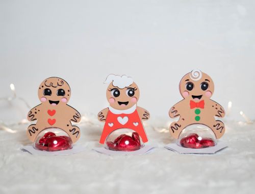 GINGERBREAD Family Christmas candy holder and Christmas tree ornament SVG - BanettaDesigns - SVG designs, seamless digital paper, clipart