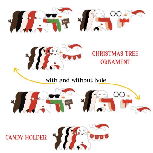 SNOWMAN Family Christmas candy holder and Christmas tree ornament SVG - BanettaDesigns - SVG designs, seamless digital paper, clipart SNOWMAN Family Christmas candy holder and Christmas tree ornament SVG - BanettaDesigns - SVG designs, seamless digital paper, clipart