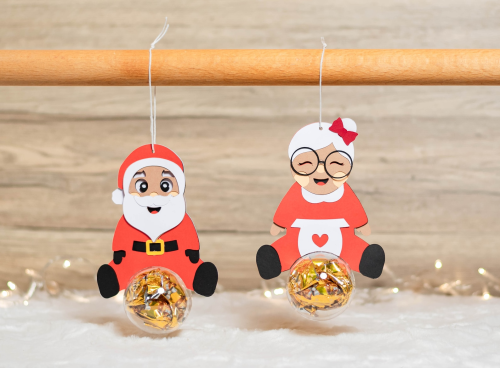 SANTA FAMILY - Mr and Mrs Santa Christmas candy holder and Christmas SVG - BanettaDesigns - SVG designs, seamless digital paper, clipart