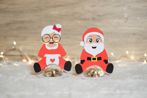 SANTA FAMILY - Mr and Mrs Santa Christmas candy holder and Christmas SVG - BanettaDesigns - SVG designs, seamless digital paper, clipart
