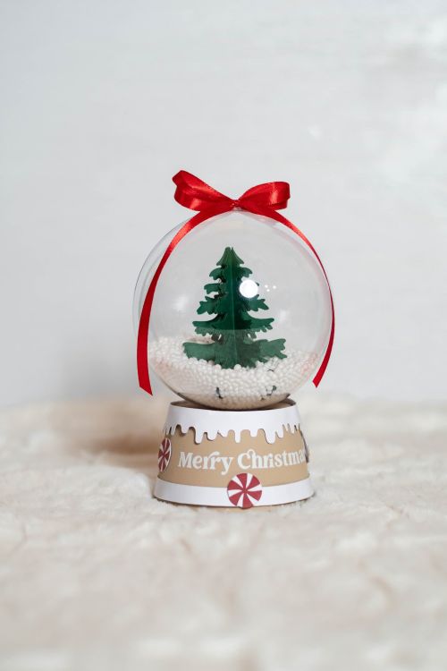 3D SNOW GLOBE candy holder, treat box, ornament gift SVG - BanettaDesigns - SVG designs, seamless digital paper, clipart