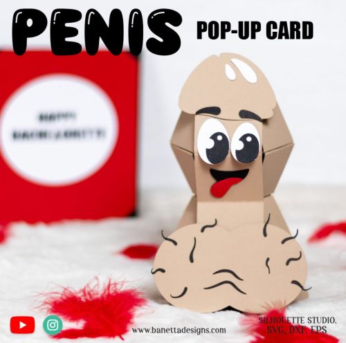 BACHELORETTE Adult POP-UP card Penis Diy gift svg - digital download - BanettaDesigns - SVG designs, seamless digital paper, clipart