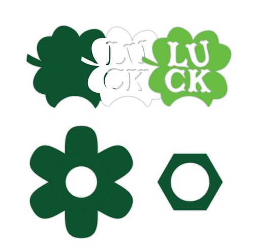 St. PATRICK'S day 4 leaf CLOVER standing candy holder, ornament gift SVG - BanettaDesigns - SVG designs, seamless digital paper, clipart